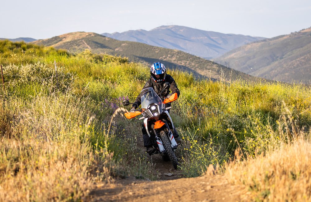 2025 KTM 390 Adventure R single track front.