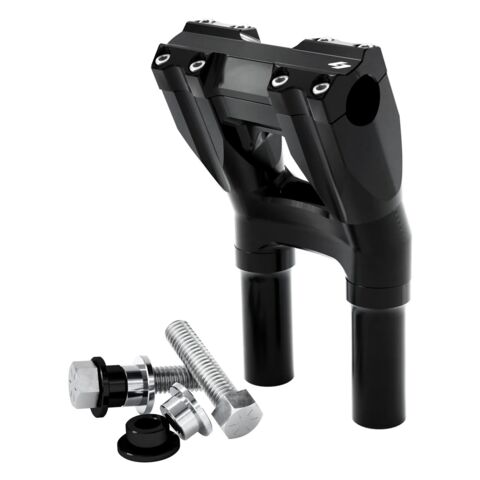 Kraus Isolated Kickback Risers For Harley Touring / Softail 1983-2026 8" Rise / 1" Clamp / Black Anodized [Demo - Acceptable]